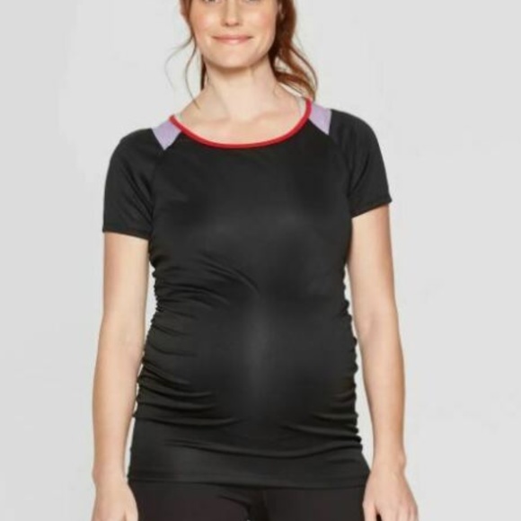 Ingrid & Isabel Maternity L Colorblock Tee E596 - Picture 1 of 8